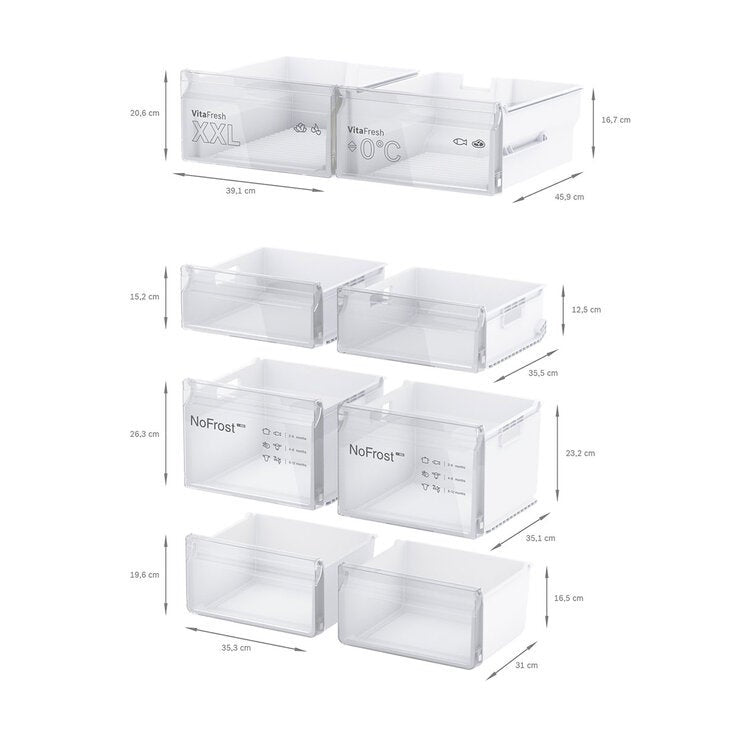 Bosch KFN96VPEAG, Multidoor Fridge Freezer, E Rated in Stainless Steel