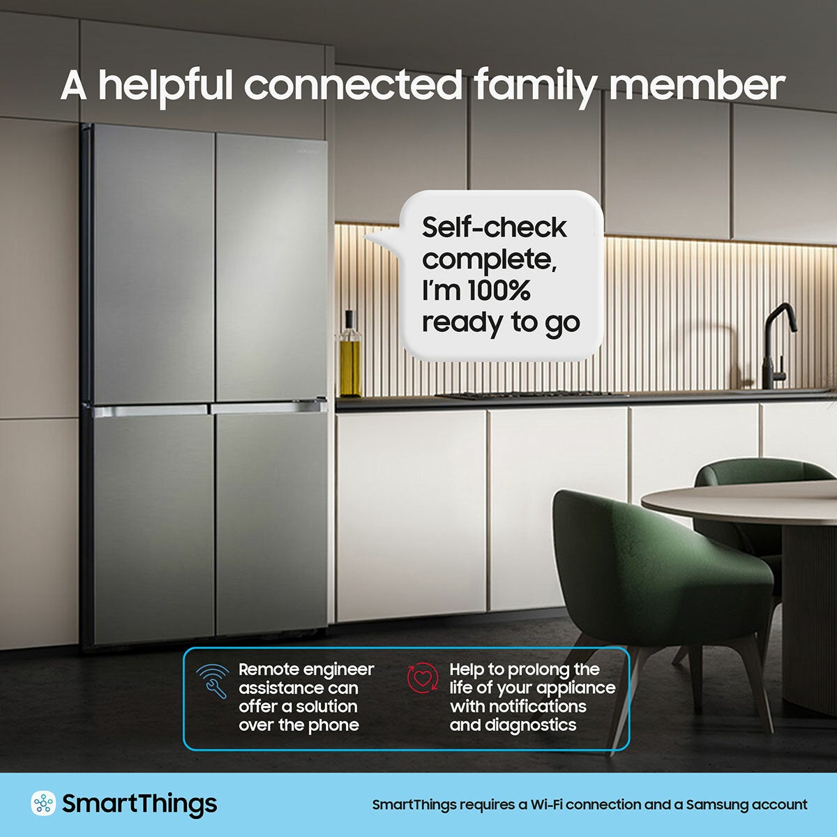 Samsung SpaceMax RF65DB970E22EU 645L Smart Multi Door Fridge Freezer, E Rated in Clean Black