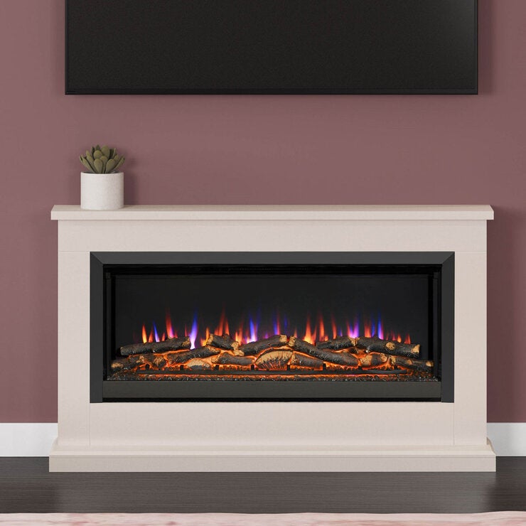 Flare Hansford Grande Electric Fireplace Suite in Cream, 2kW