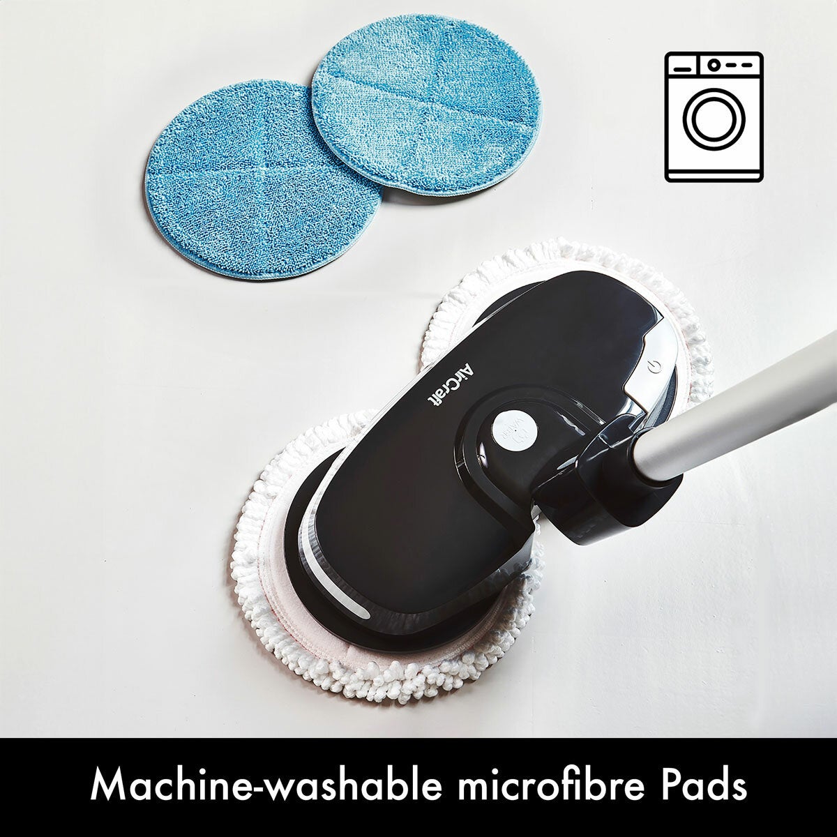AirCraft PowerGlide Cordless Hard Floor Cleaner & Polisher Black + Extra Set of Pads