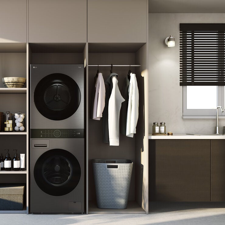 LG WT1210BBTN1, 12kg/10kg, 1400rpm, WashTower, A/A+++ Rated in Black Steel