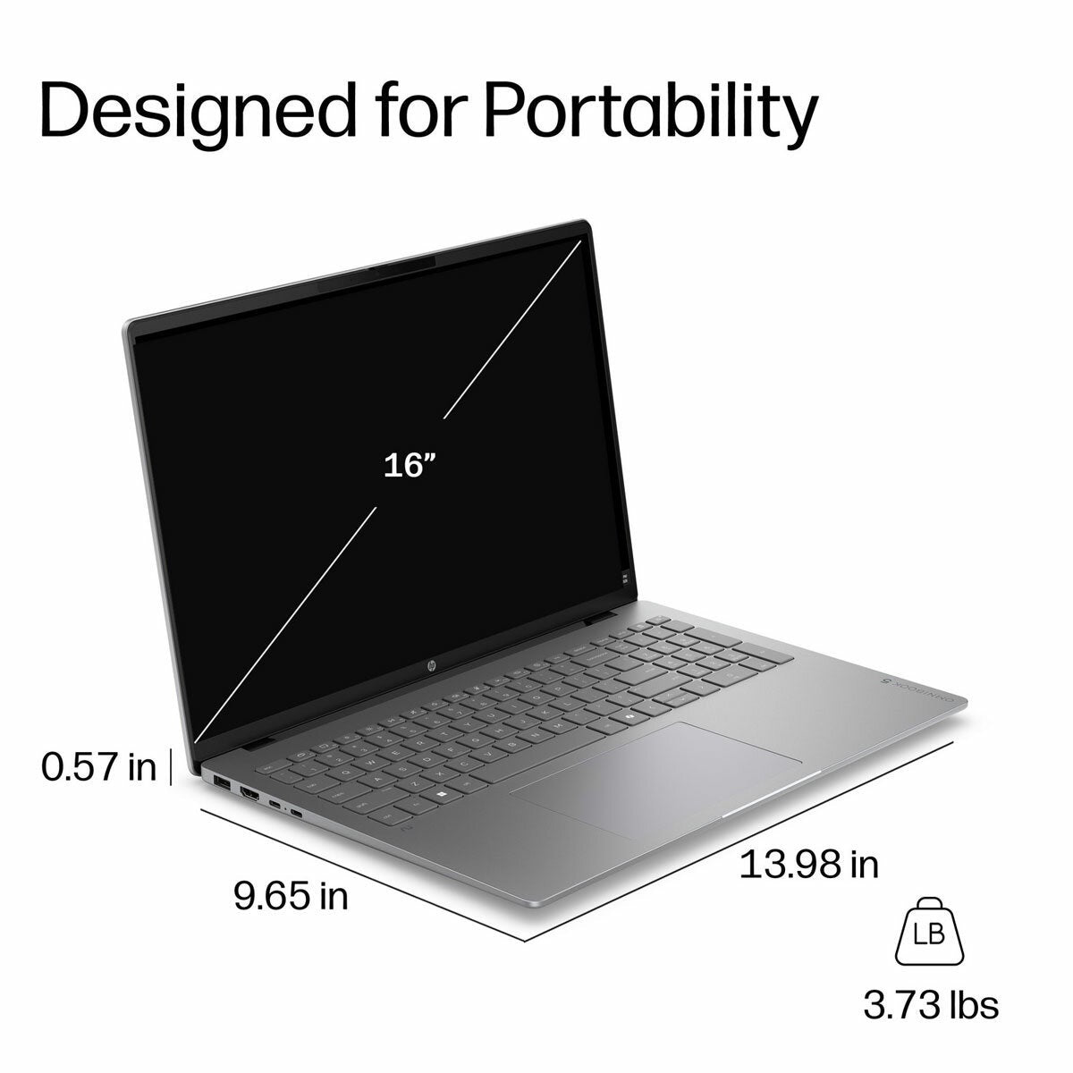 HP Omnibook 5, Copilot+ PC, Intel Core Ultra 7, 16GB RAM, 512GB SSD, 16 inch OLED Laptop, 16-bm0000nax