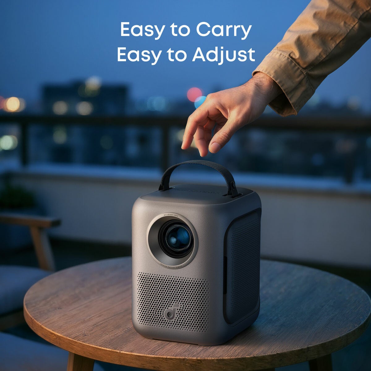 Soundcore Nebula P1 Full HD Smart Projector with Flippable Speakers, 100" Screen & Stand Bundle