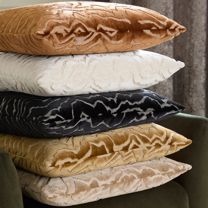 Tierra Cut Velvet Cushion Taupe