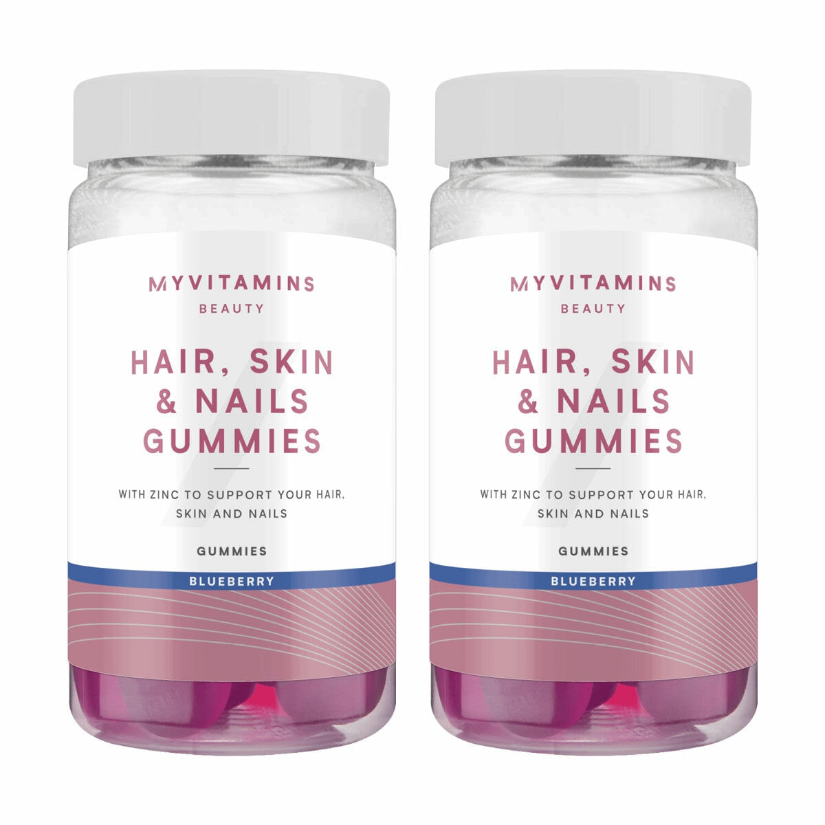 MyVitamins Hair, Skin & Nails Gummies, Blueberry, 2 x 120 Count