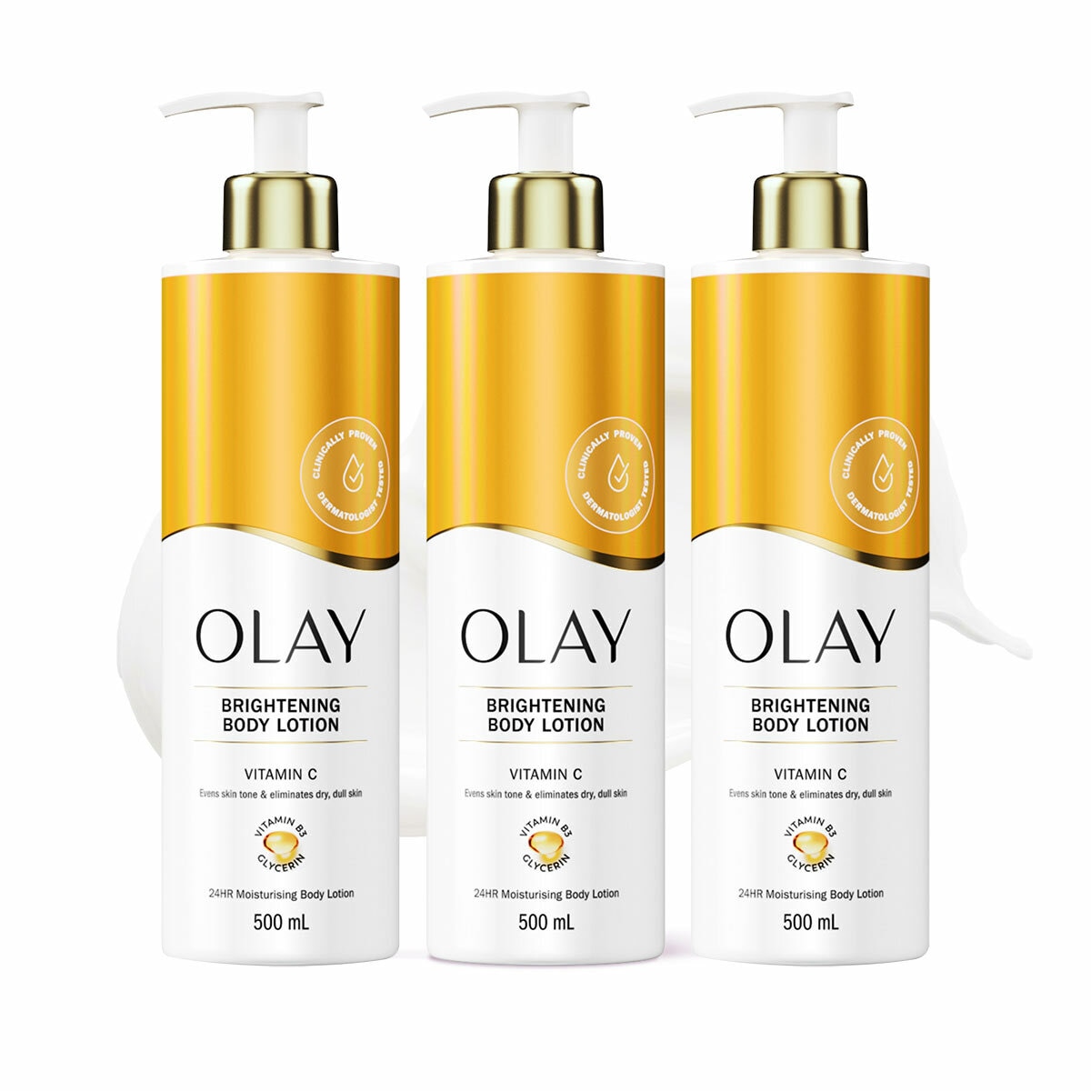 Olay Body Lotion, Vitamin C, 3 x 500ml
