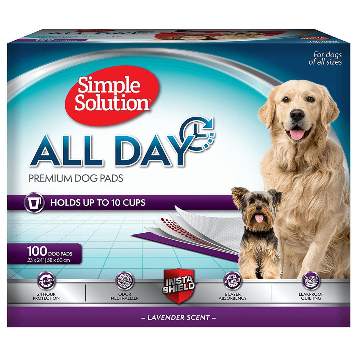 Simple Solution All Day Premium Dog Pads, 100 Pack | Cost...