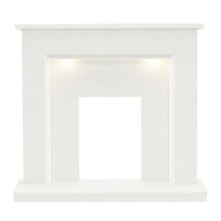 Flare Madalyn Electric Marble Fireplace Suite in White, 2kW