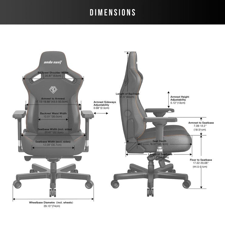 anda seaT Kaiser Series 3 Large Gaming Chair, Black