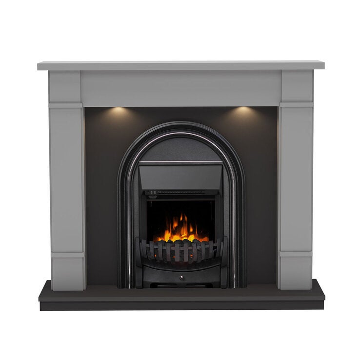 Flare Broadwell Electric Fireplace Suite in Grey, 2kW