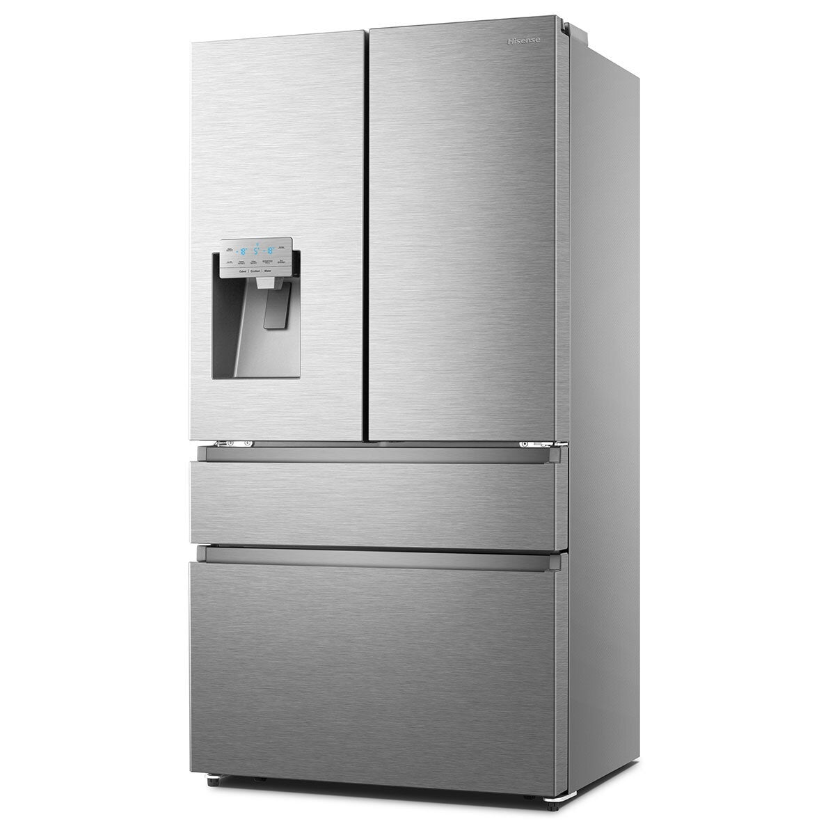 Hisense RF728N4SASE, Multidoor W3 with Non Plumbed Water and Ice Dispenser, E Rated in Stainless Steel