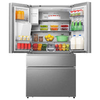 Hisense RF728N4SASE, Multidoor W3 with Non Plumbed Water and Ice Dispenser, E Rated in Stainless Steel