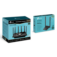 TP-Link Archer AX75E Tri-Band WiFi 6E Router, AXE5400 + TP-Link Archer TX20U Dual Antennas High Gain Wireless USB Adapter, AX1800
