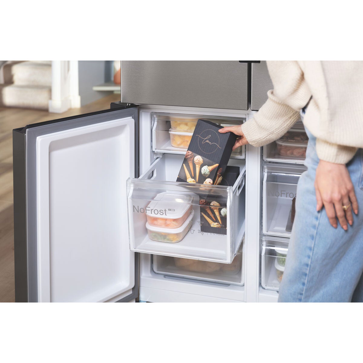 Bosch KFN96VPEAG, Multidoor Fridge Freezer, E Rated in Stainless Steel