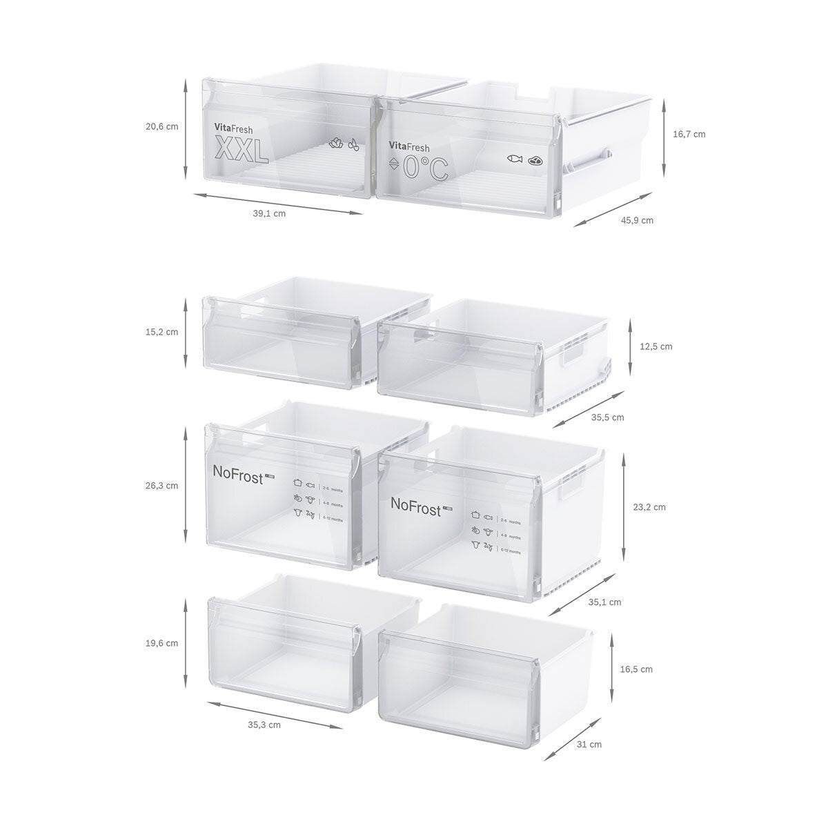 Bosch KFN96VPEAG, Multidoor Fridge Freezer, E Rated in Stainless Steel