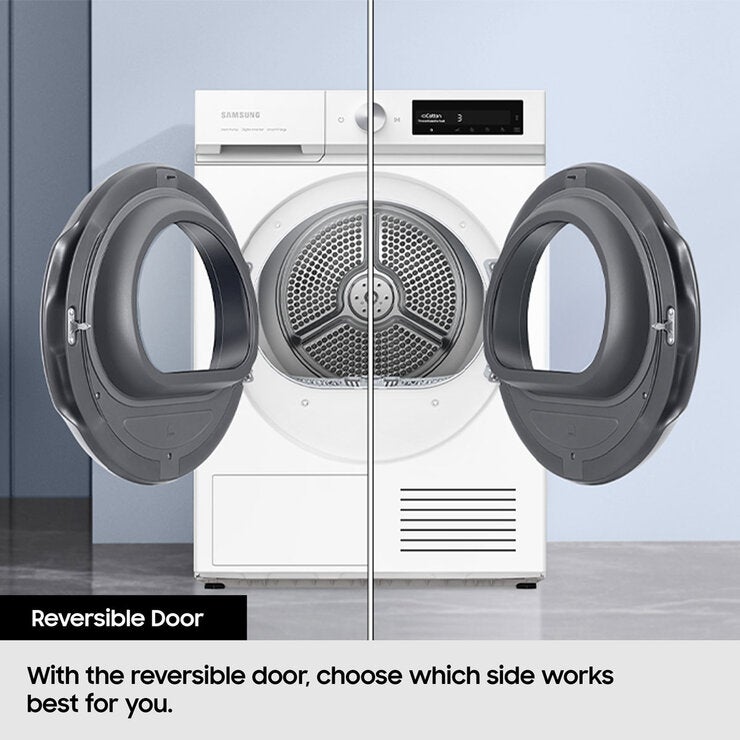 Samsung Series 5 DV90CGC0A0AEEU, 9kg Heat Pump Tumble Dryer, A++ Rated in White