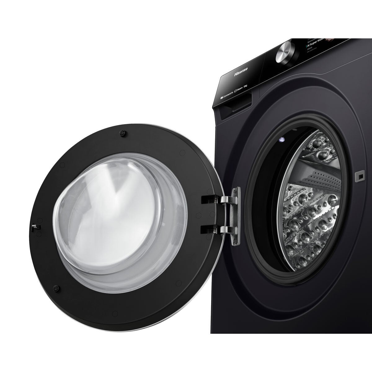 Hisense WF7S1247BB, 12kg, 1400rpm, Washing Machine, A Rated in Black