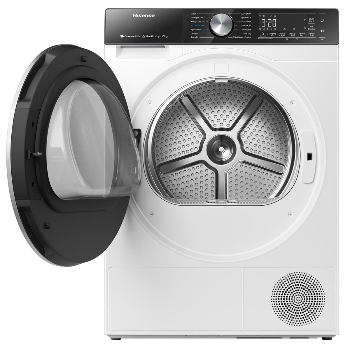 Hisense DH5S102BW, 10kg Heat Pump Tumble Dryer, A+++ Rated in White