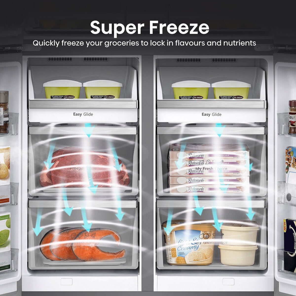 Hisense RQ758N4SWSE, Pureflat Multidoor Fridge Freezer, E Rated in Silver