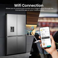 Hisense RQ758N4SWSE, Pureflat Multidoor Fridge Freezer, E Rated in Silver