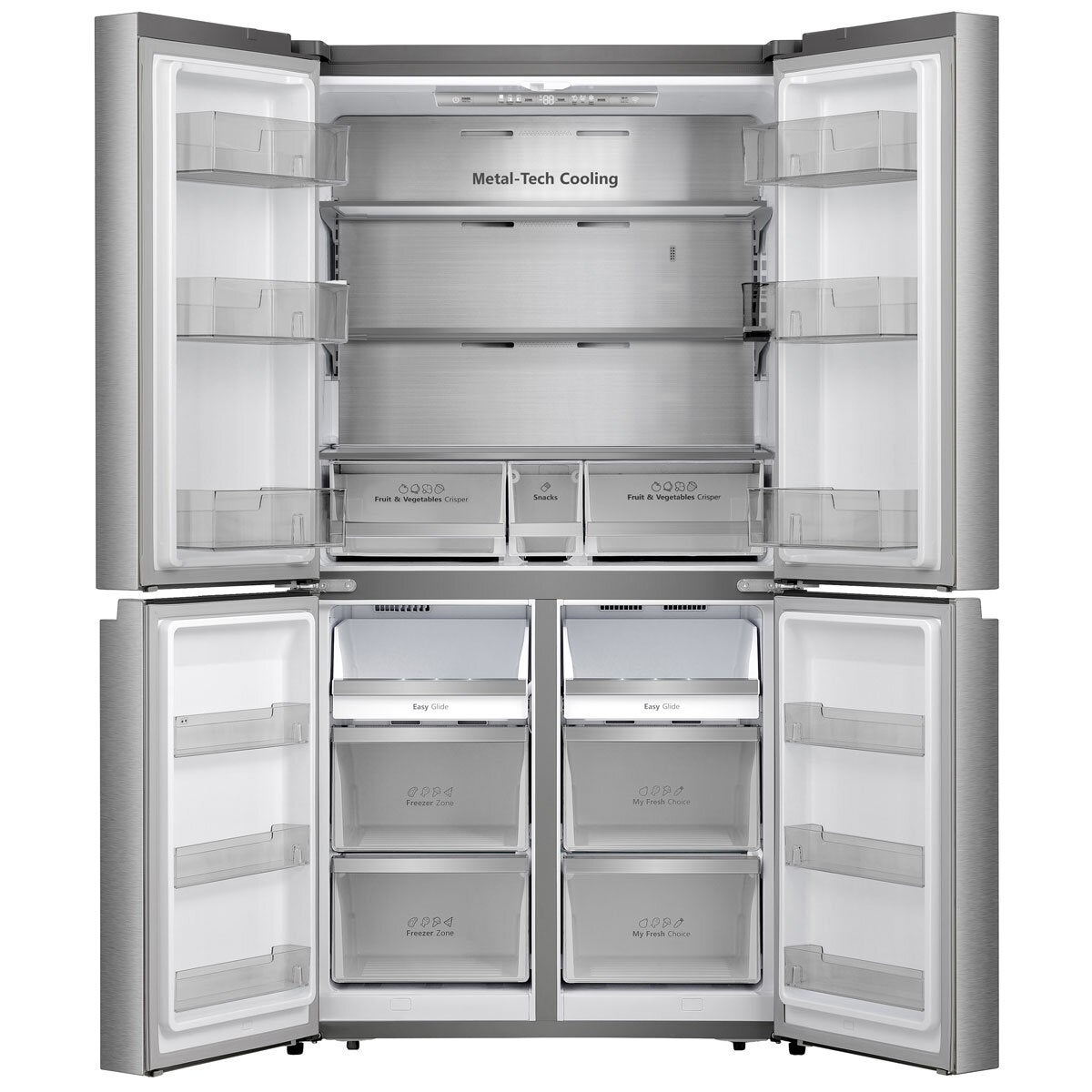 Hisense RQ758N4SASE, Pureflat Multidoor Fridge Freezer, E Rated in Silver