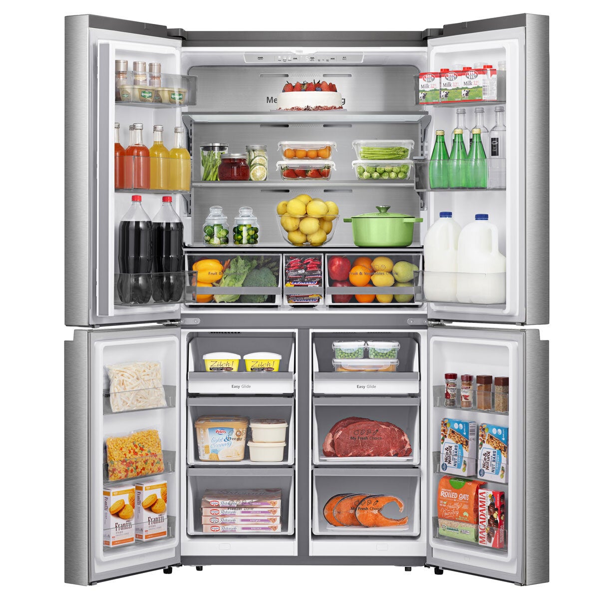 Hisense RQ758N4SASE, Pureflat Multidoor Fridge Freezer, E Rated in Silver