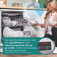 Bosch SMS6ZCW10G Series 6, 14 Place Setting, Freestanding Dishwasher, B Rated in White