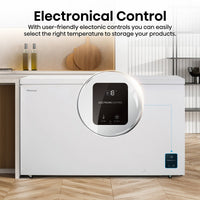 Hisense FC571D4AWLYE, 440L High Capacity Chest Freezer, E Rated in White