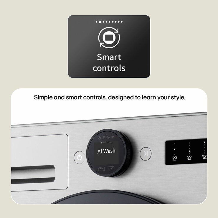 LG Series 7 AI Direct Drive F4X7011TSB 11kg, 1400rpm, Washing Machine, A Rated in Silver