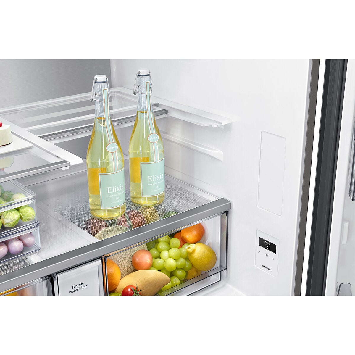 Samsung SpaceMax RF65DB970E22EU 645L Smart Multi Door Fridge Freezer, E Rated in Clean Black
