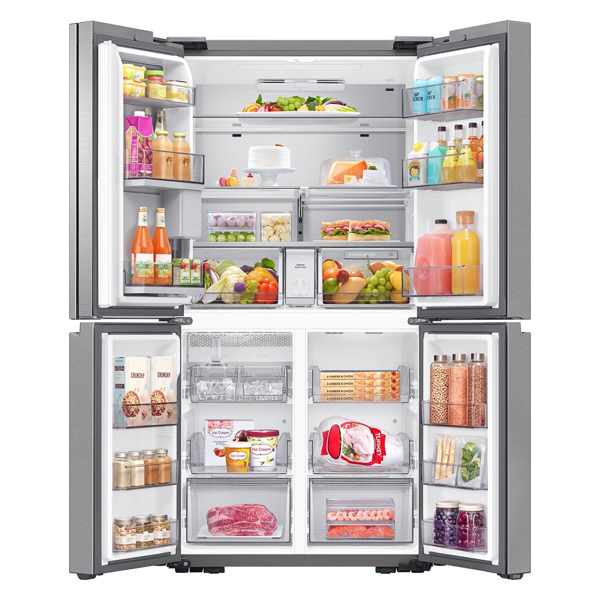 Samsung Series 9, RF65DG960ESREU Smart Multi Door Fridge Freezer, E Rated in Silver