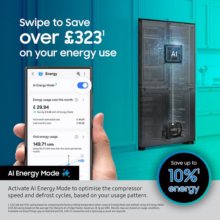 Samsung Series 9, RF65DG960ESREU Smart Multi Door Fridge Freezer, E Rated in Silver