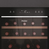 Haier HWS77GDAU1 77 Bottle Dual Zone Wine Cooler, G Rated in Black