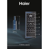 Haier HWS77GDAU1 77 Bottle Dual Zone Wine Cooler, G Rated in Black