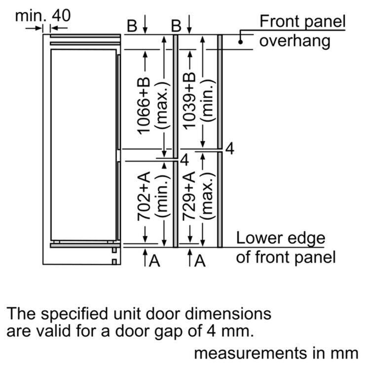 Bosch Series 4, KIN86VFE0G Fully Integrated Fridge Freezer E Rated