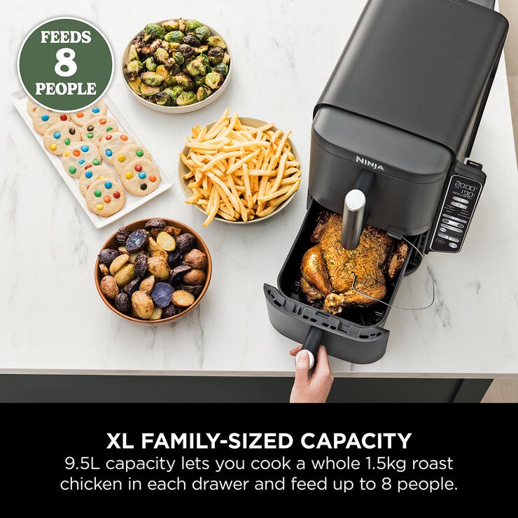 Ninja Double Stack 9.5L Air Fryer with Smart Cook System, SL451UK