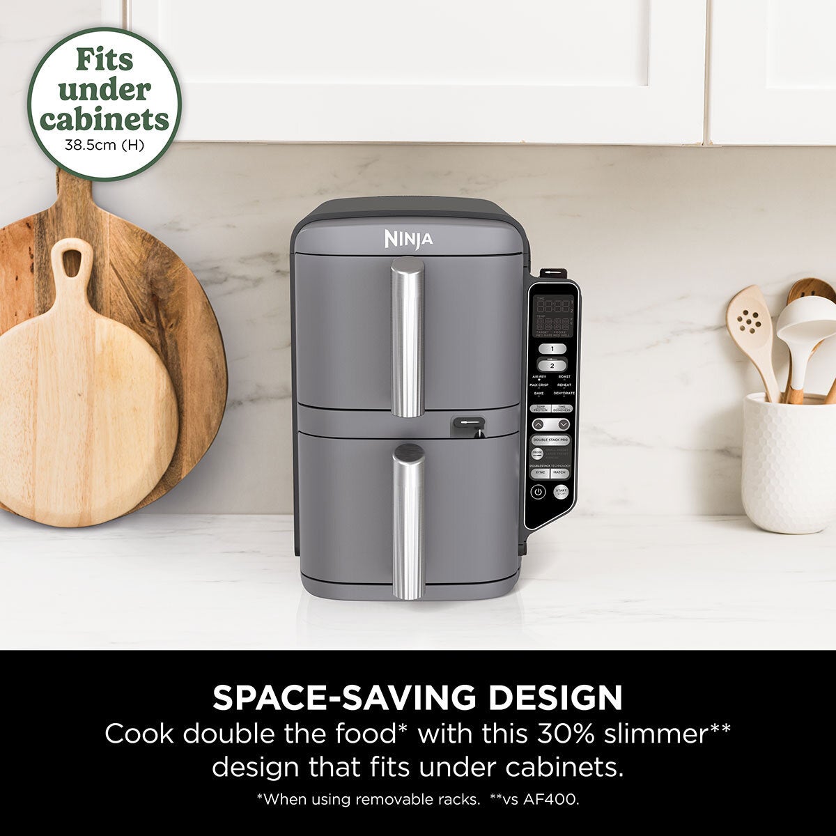 Ninja Double Stack 9.5L Air Fryer with Smart Cook System, SL451UK