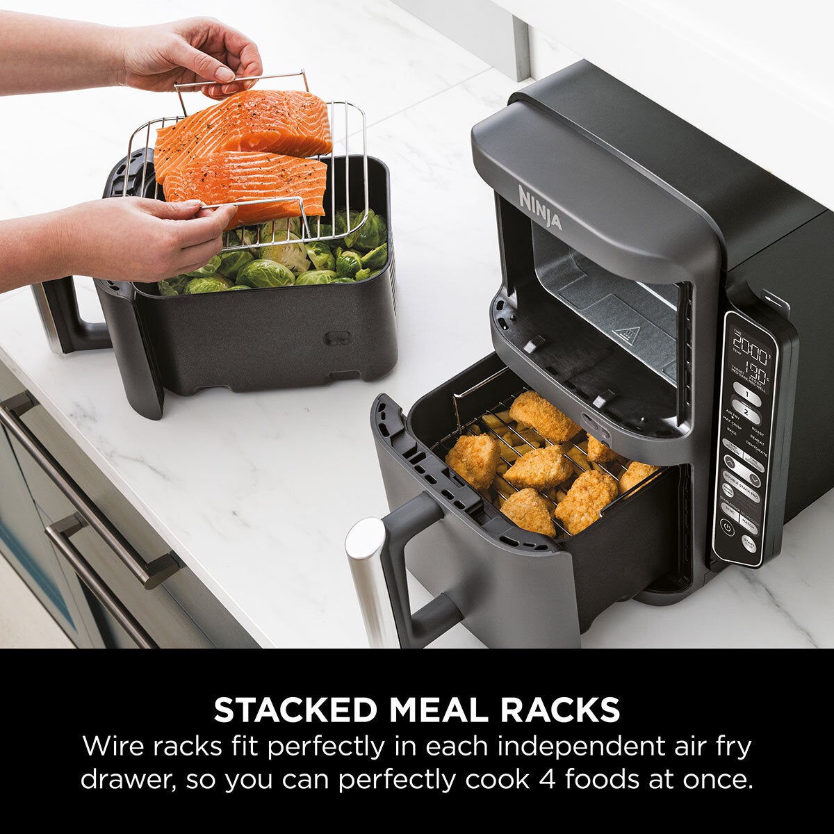 Ninja Double Stack 9.5L Air Fryer with Smart Cook System, SL451UK