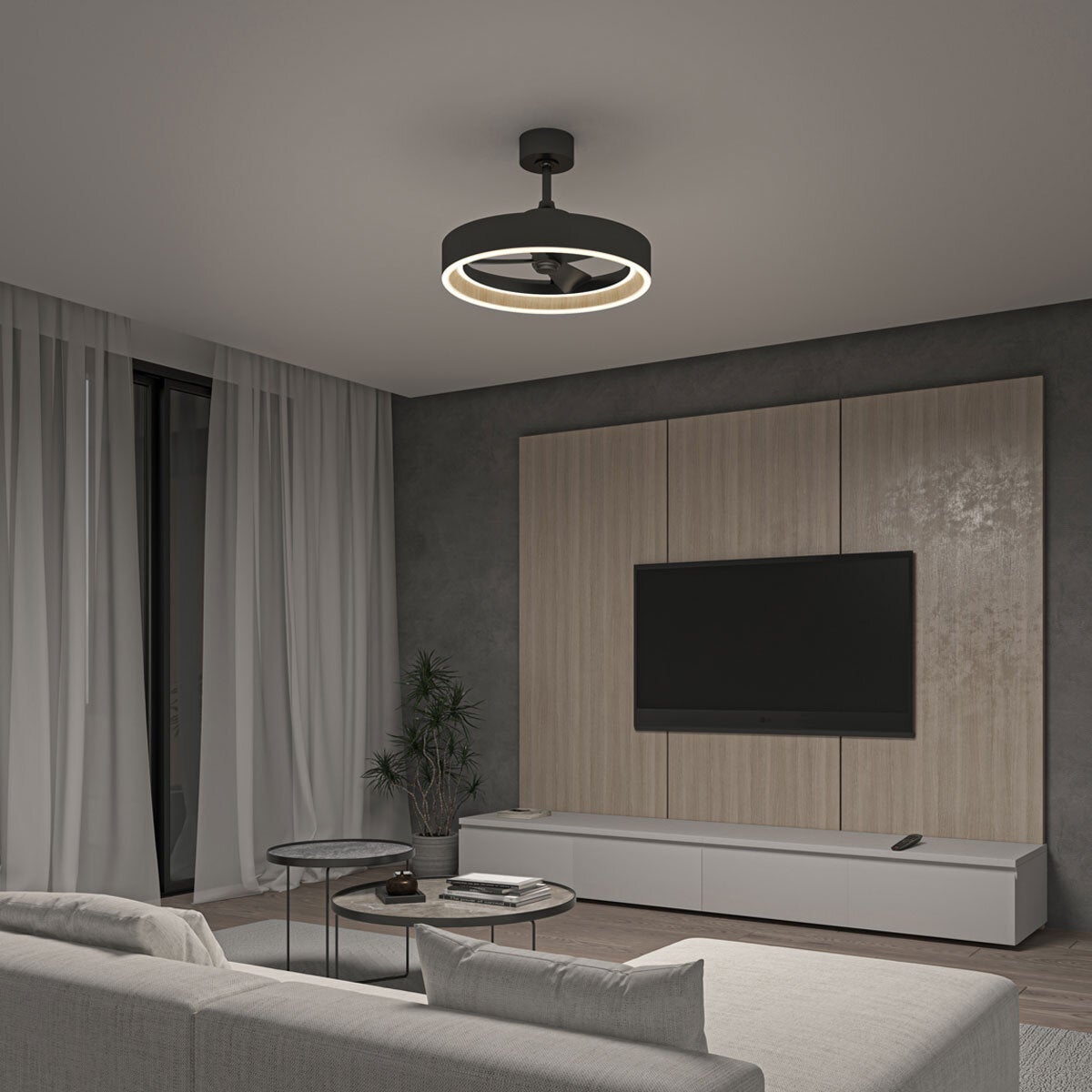 Artika Alton 24" (61cm) Wood Accent Fan Light with Remote Control