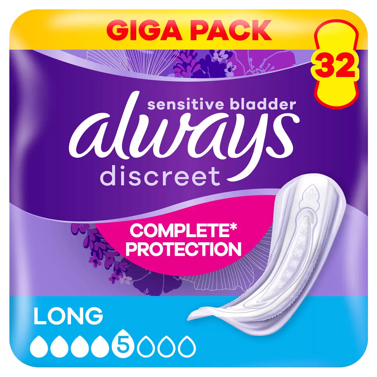 Always Discreet Long Pads, 2 x 32 Pack