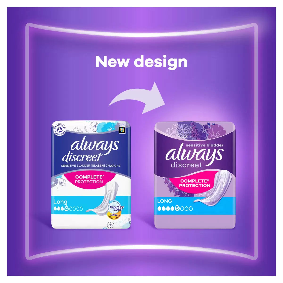Always Discreet Long Plus Pads, 2 x 28 Pack