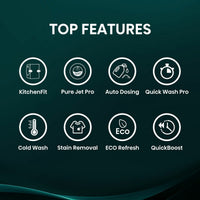 Hisense KitchenFit 5i Series WF5I1045BBQ, 10.5kg Washing Machine, A Rated in Black