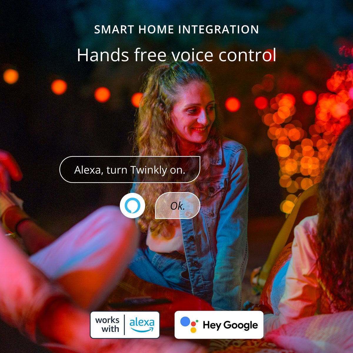 158ft (48m) Twinkly Generation II 600 App Controlled Multicolour + White Strings LED Lights