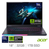 Acer Predator Helios 18 AI, Intel Core Ultra 9, 32GB RAM, 1TB SSD NVIDIA GeForce RTX 5080, 18 Inch Gaming Laptop, NH.QVYEK.002