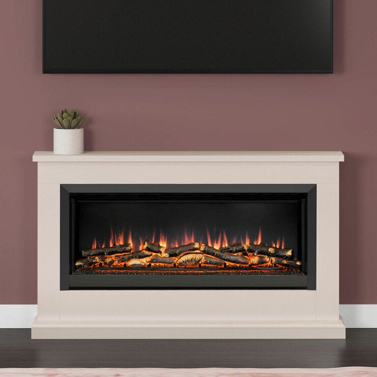 Flare Hansford Grande Electric Fireplace Suite in Cream, 2kW