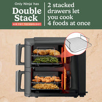 Ninja SL400UK Double Stack XL 9.5L Air Fryer in Silver