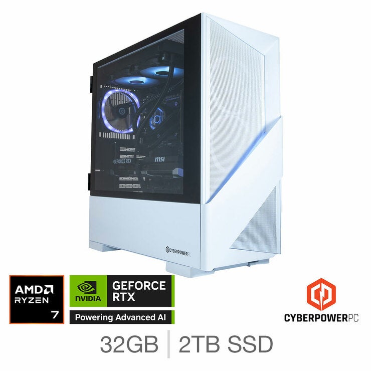 CyberPower, AMD Ryzen 7, 32GB RAM, 2TB SSD, NVIDIA GeForce RTX 5080, Gaming Desktop PC