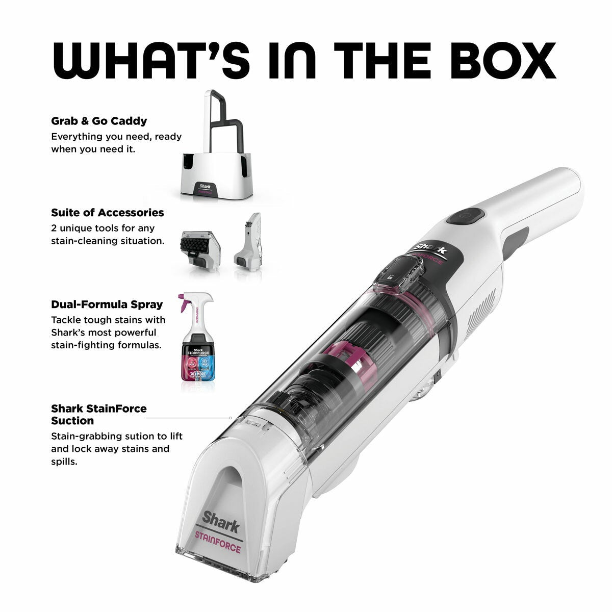 Shark StainForce Cordless Stain-Destroying Spot Cleaner, HX100UKT