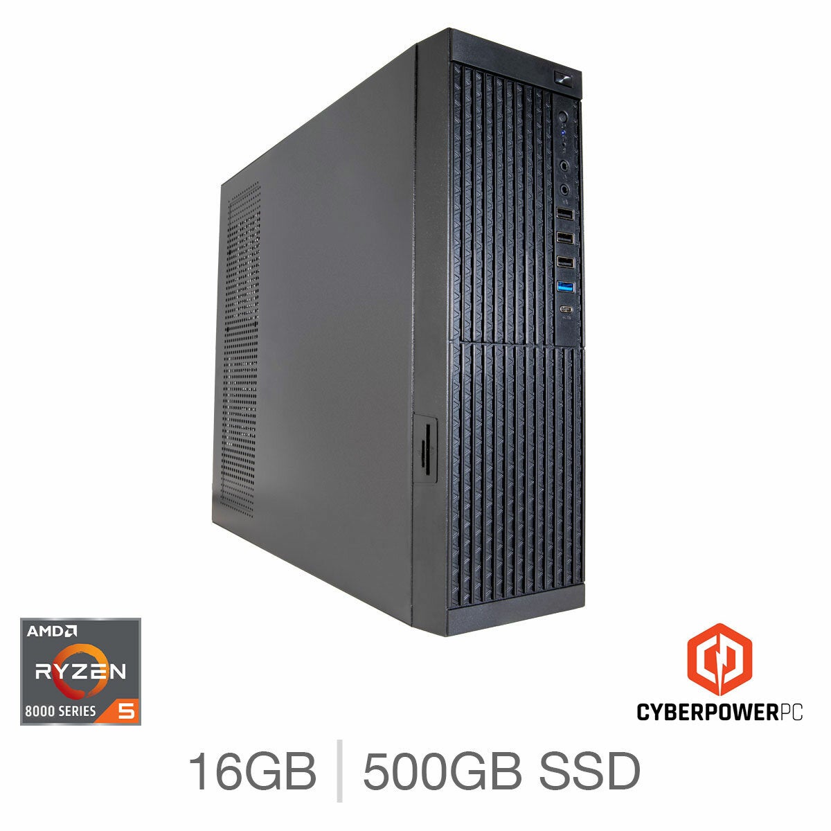 CyberPower, AMD Ryzen 5, 16GB RAM, 500GB SSD, Desktop PC