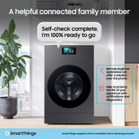 Samsung Series 9 Large Capacity WD18DB8995BZT1 18kg / 11kg Washer Dryer, A Rated in Dark Steel